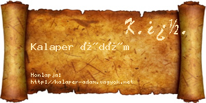 Kalaper Ádám névjegykártya