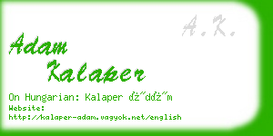 adam kalaper business card